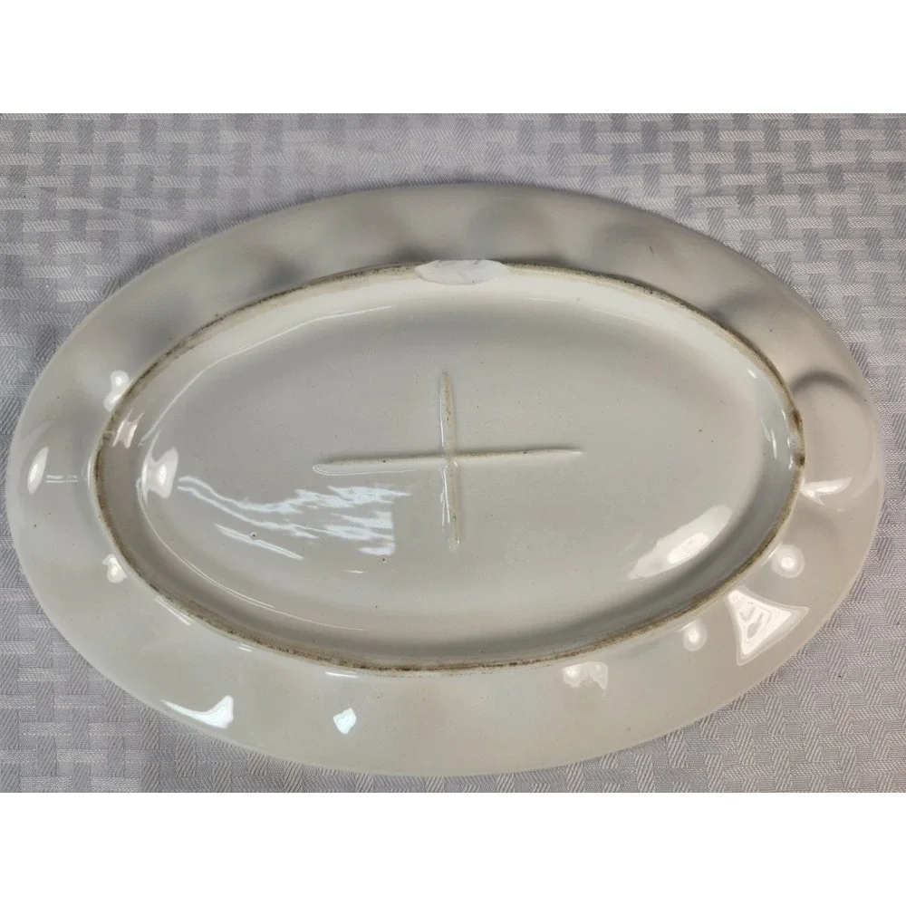 Vintage Deviled Egg Serving Dish Hand Painted Rooster Farm Countryside Design